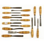 A set of 15 carving tools by ADDIS with matching boxwood handles G+