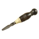 An early short turnscrew with hardwood and ivory handle G