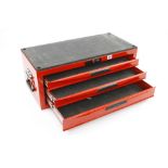 A little used TENGTOOL three drawer tool cabinet with combination lock G++