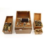 Three electrical therapy machines in orig mahogany cases G+