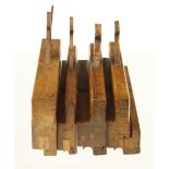 Four reed and guide moulding planes with removable fences by GRIFFITHS G+