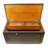 A pine tool chest 36" x 18" x 18" with two trays G