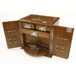 An engineers unusual rosewood tool chest 13" x 10" x 12" high with three drawers and swinging