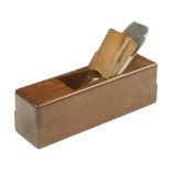 A little used French fruitwood block plane by PEUGEOT FRERES 7 1/2" x 2" with orig iron F