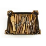 A canvas roll of 40 carving tools with mallet G