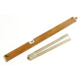 A 22" boxwood slide rule with log scales by W.LANGLEY and a 24" two fold German silver rule by W.