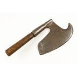 An unusually small 18c Austrian R/H side axe with makers mark and 10" edge G