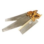 Two DISSTON D8 handsaws and a brass back tenon saw unnamed G+