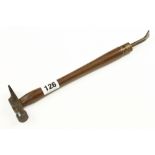 A carpet layers hammer with rosewood handle & tack lifter in the end G+