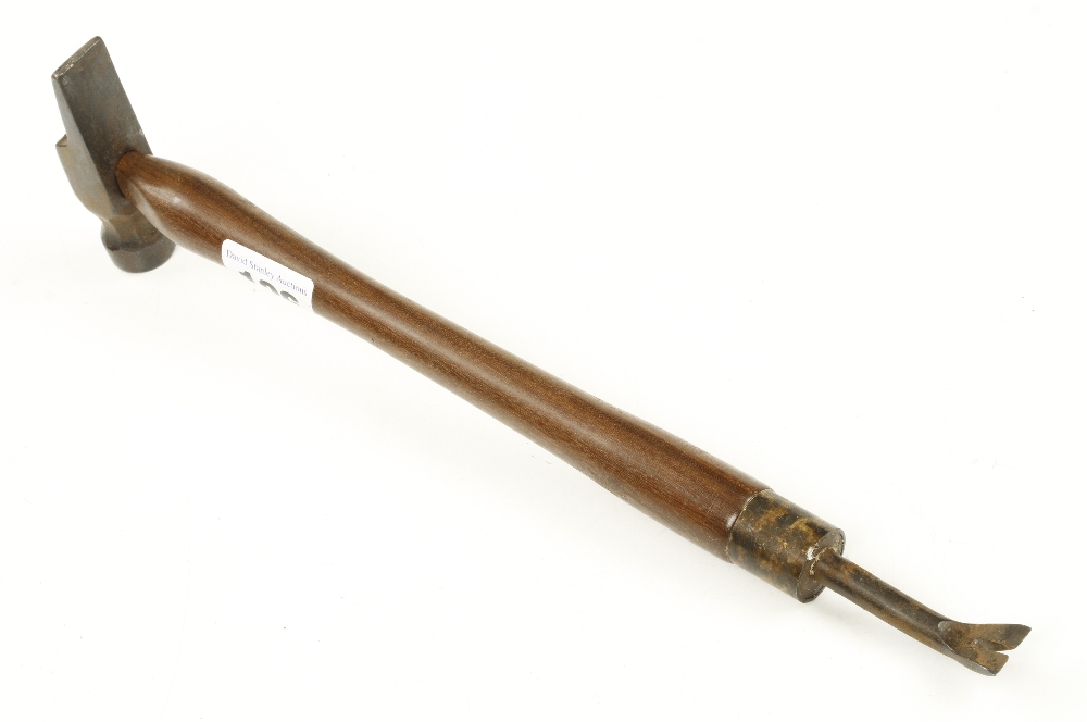 A carpet layers hammer with rosewood handle & tack lifter in the end G+ - Image 2 of 2