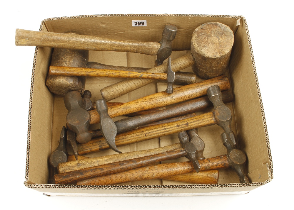 A farriers hammer and 12 other hammers G