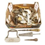 A box of small tools and cutlery G