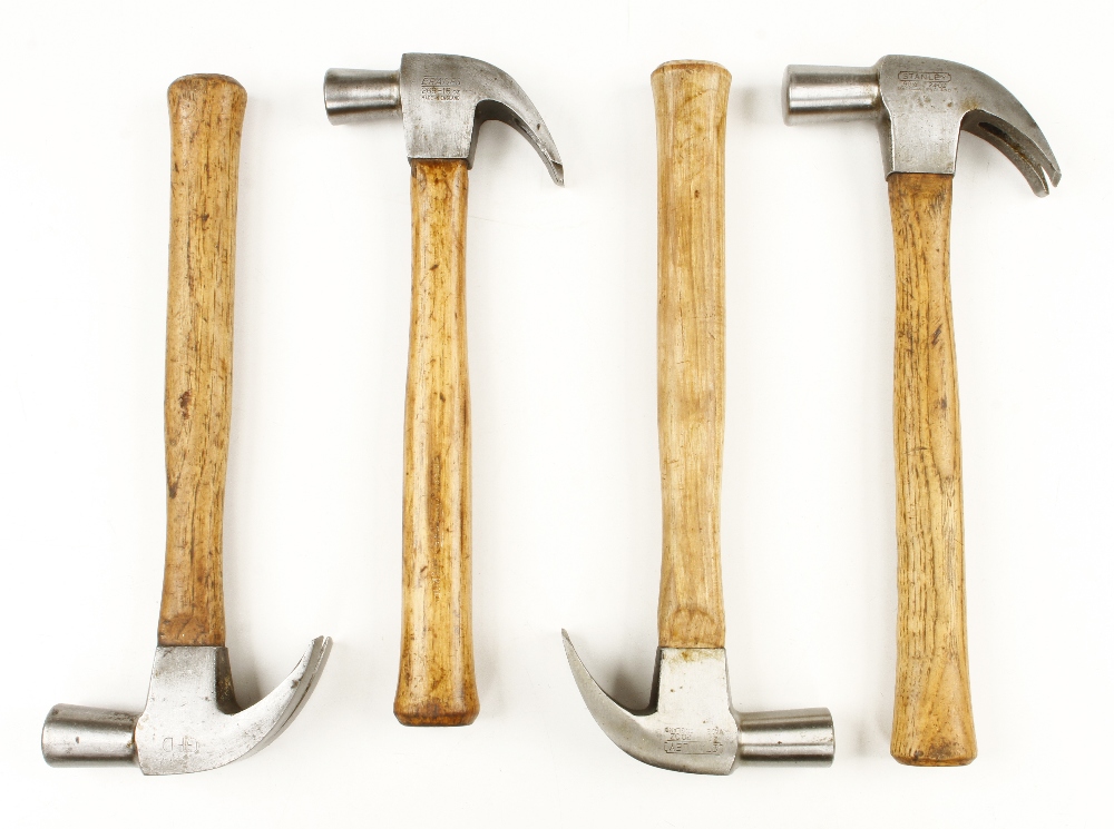 Three claw hammers by STANLEY and another by BRADES G++