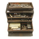 An engineers four drawer chest with tools chest requires attention G-