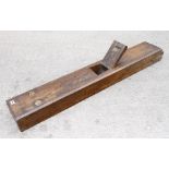 A heavy coopers jointer 55" long 8"x 5" made from four pieces of wood wormy G-