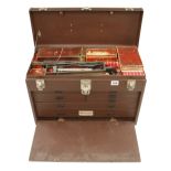 An engineers metal seven drawer tool chest by STARRETT crammed full of engineers tools many in orig
