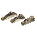 Three STANLEY block planes Nos 18,