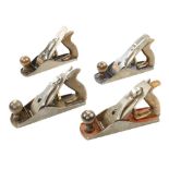Four No 4 smoothing planes by STANLEY,