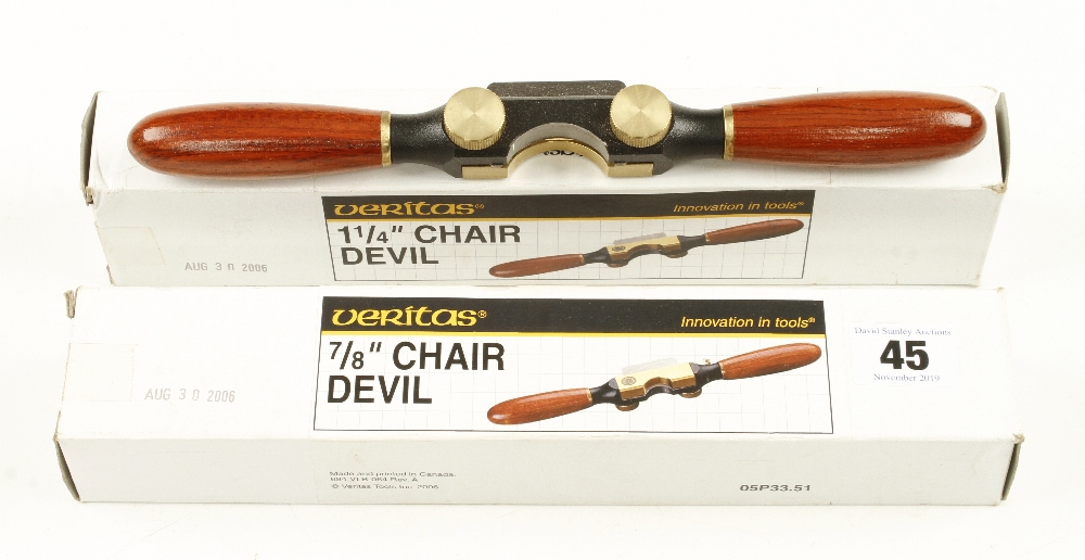 Two little used VERITAS 'chair devil' shaves 7/8" and 11/4" in orig boxes G++ - Image 2 of 2