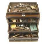An engineers four drawer chest with tools G+