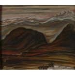 STENBERG Arabian Mountains Oil on panel Signed 39 x 45cm