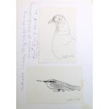 Sven BERLIN (1911-1999) A Nuthatch and a Pheasant Pencil sketch Signed,