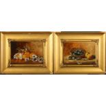 Samuel NORTON Fruit A pair of still lifes Oil on panel Signed and dated 1904 10.5 x 15.