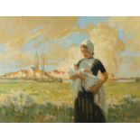 Edward Harry HANDLEY-READ (1870-1935) Motherhood Oil on canvas Signed 45 x 60cm