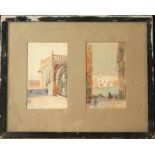 Two small Maltese watercolours Condition report: The frame is scruffy and has been