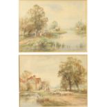 Henry John KINNAIRD (1861-1929) Riverside Farming Scenes A pair of watercolours