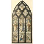 Robert J. NEWBERY (1861-1940) A stained glass church window design Dedicated to ''...A.D.