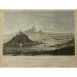 MOYLE East View of St Michaels Mount Engraving Dated 1815 14 x 23cm