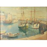 Gyrth RUSSELL (1892-1970) Padstow Harbour Oil on canvas Signed 52 x 75cm (See illustration)