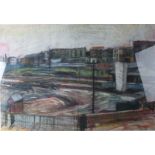 David CARR (1944-2009) Westbourne Park Station 1967/68 Pastel/paper Signed 76 x 106cm