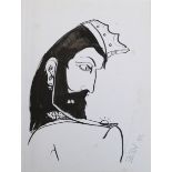 Sven BERLIN (1911-1999) The Dark Monarch Ink drawing Signed and dated '95 27.