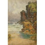 Arthur SUKER (1857-1902) Guernsey Coast Watercolour Signed 35.