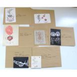 Roger LEIGH (1925-1997) Seven hand-made Christmas Cards from Roger Leigh to Dennis Mitchell.