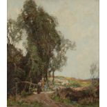 William Watt MILNE (1865-1949) A Sunlit Bridge Oil on canvas Signed 39 x 34cm