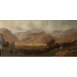 W RICHARDS Highland Glen Oil on canvas Signed and indistinctly dated 20 x 40cm