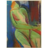 Mary STORK (1938-2007) Seated nude Mixed media Signed and dated '98 44 x 32cm
