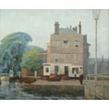 William Henry INNES (1905-1999) Riverside Pub Oil on canvas board Signed New English Art Club