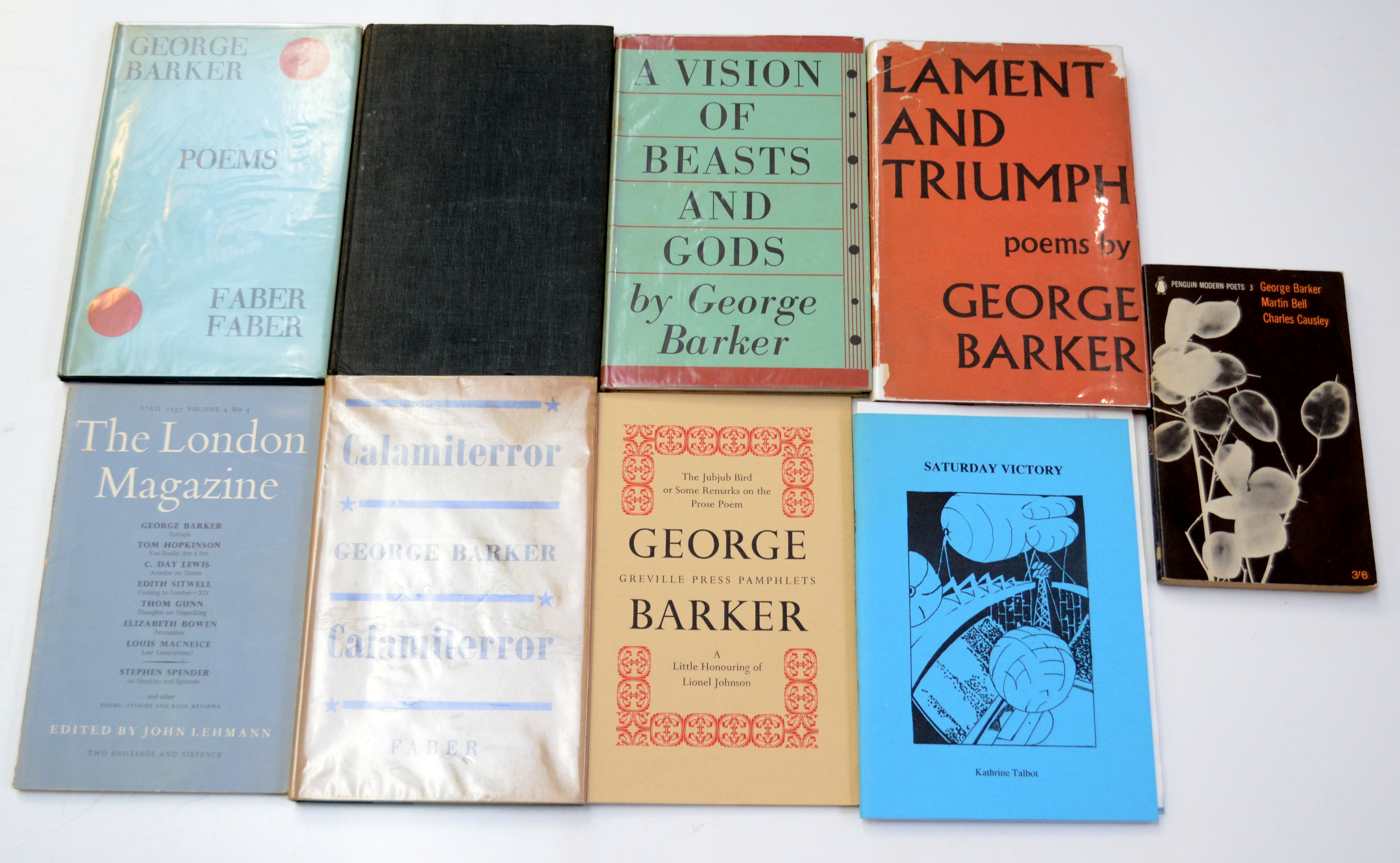 George BARKER (1913-1991) A collection of publications including Poems, Vision of Beasts and Gods,