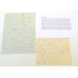 Maude STANHOPE-FORBES (1800-1952) Two handwritten letters from Maude to Isobel Wrightson,