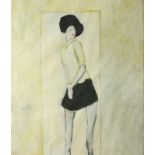 Benjamin CARRIVACK (1980) A Female Posing Oil on board Signed 60 x 50cm