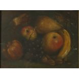Fruit still life Oil on canvas Indistinctly signed E.