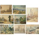 Albert Vincent READE (1864-1940) A collection of 88 unframed watercolours, Manchester street scenes.