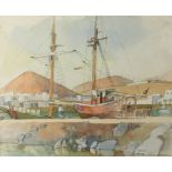 Ken SYMONDS (1927-2010) Boats at Arrecife Watercolour Signed,