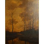 Arnold Marc GORTER (1866-1933) Winter River Scene Oil on panel Signed 40 x 30cm
