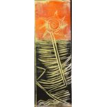 Sir Terry FROST RA (1915-2003) Toy Windmill Orange Sky, Black Sea Linocut To the back,