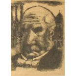 Guy WORSDELL (1908-1978) 19th Century Face Monoprint Signed and titled 23.